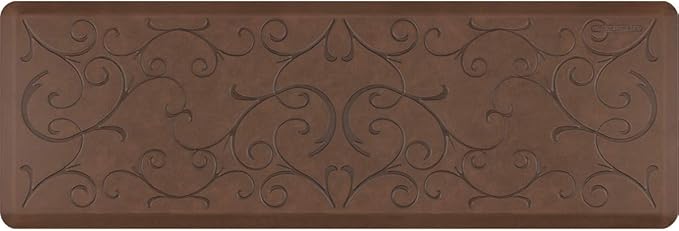 WellnessMats Bella Collection Anti-Fatigue Floor Mat, Polyurethane – Ergonomic Support Pad for Home, Kitchen, Garage, Office Standing Desk – Water Resistant - Made in USA