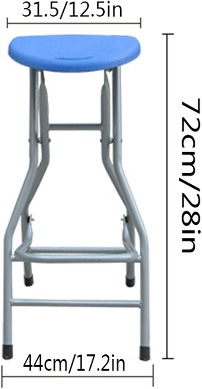 Folding Stool Folding Bar Stool Foldable Stools for Adults with Footrest Carbon Steel Frame Stool - Durable and Sturdy Folding Stool for Outdoor Kitchen Shop CafeGrill