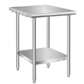 PIUMACU Stainless Steel Table, Stainless Table for Prep & Work, 24 x 24 x 33 Inch Commercial NSF Metal Table for Restaurant Kitchen Hotel Garage Space Expansion