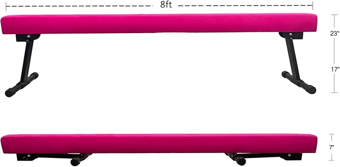 YANGG 6FT/8FT Gymnastic Balance Beam,Adjustable High and Low Level Floor Beam - Highly Stable - Gym Practice Training Equipment for Kids Children Girls Home