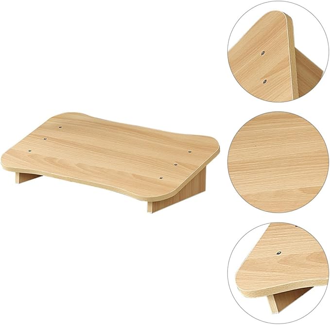 COHEALI Ergonomic Wooden Step Stool Under-Desk Tilted Footrest for Office and Home Use Footstool with Natural Wood Texture Comfortable Foot Support Bench for Work and Relaxation