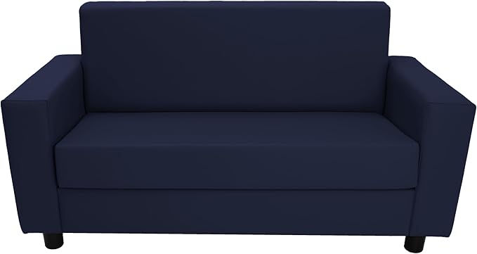 Factory Direct Partners SoftScape Inspired Playtime Classic Reading Sofa, Children's Commercial-Grade Upholstered Furniture for Home, Daycare, Preschool, Library; Comfy Modern Design - Navy, 14473-NV