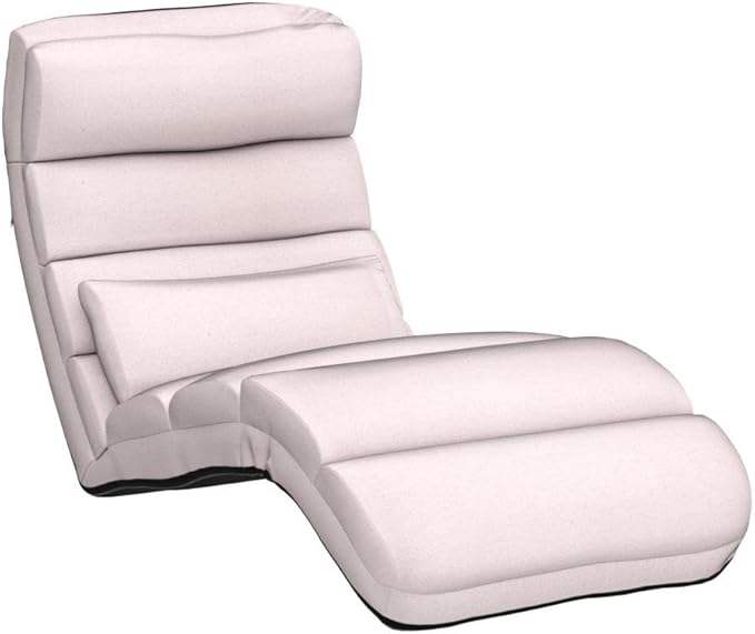 Moccha Floor Chairs for Adults, Adjustable 5-Position Floor Lounger w/Thick Padded & Pillow, No Assembly Folding Lazy Sofa Chair for Gaming, Sleeping, Light Weight Chaise Lounge Indoor, Beige