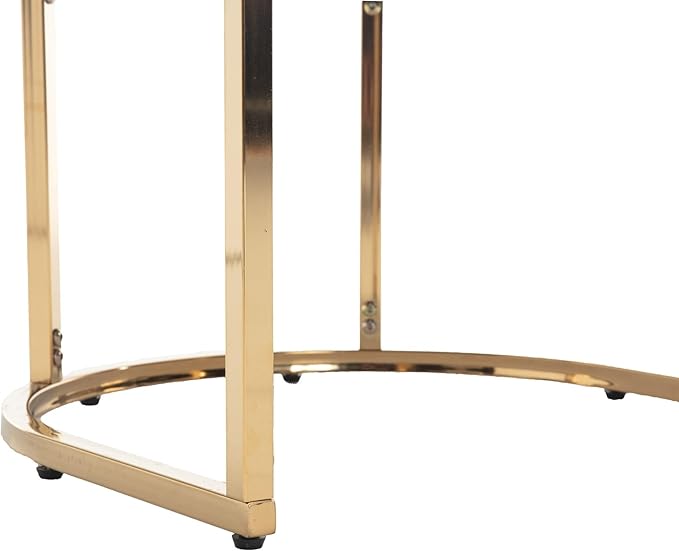 VESCASA Faux Leather Upholstered Dining Chair with Barrel Back, Modern Padded Restaurant Chair with Gold Metal Frame for Kitchen, Dining Room, 1 Piece, White