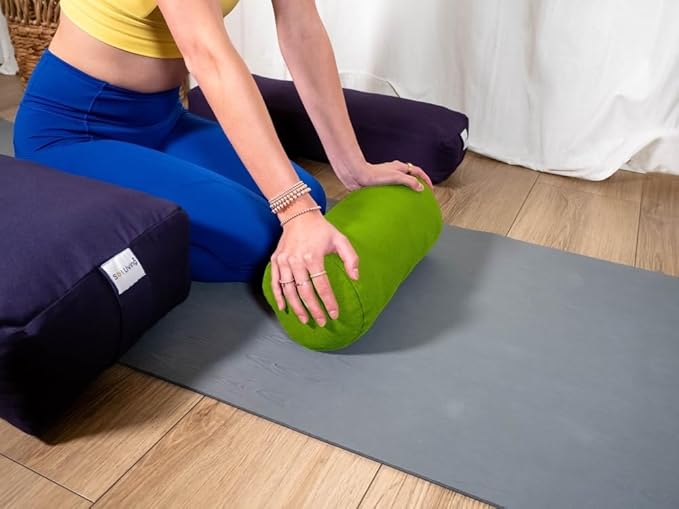 Sol Living Yoga Bolster Pillow Rectangular Meditation Cushion Cotton Meditation Accessories for Restorative Yoga Meditation Pillow Yoga Pillow Firm Body Pillow Bolster Pillow for Legs Removable Cover