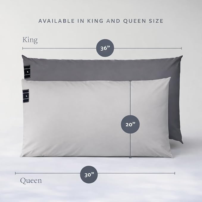GroundLuxe Organic Grounding Pillowcase in Light Gray - Queen Size