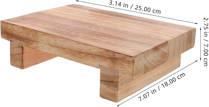 PRETYZOOM Wooden Step Stool for Adults 7 Inch Height Compact Footrest Stool for Elderly Bedside Use Home Office Entryway