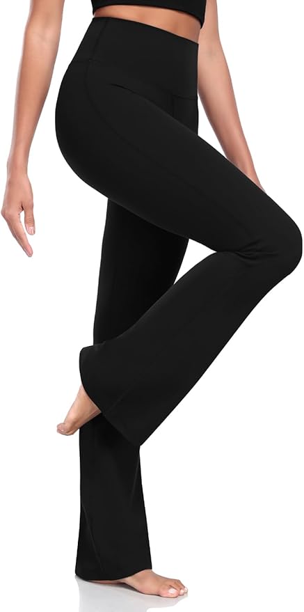 HeyNuts Harmony Flare Leggings 29"/30.5"/32.5"/34.5", High Waisted Tummy Control Wide Leg Bootcut Yoga Pants Lounge Soft