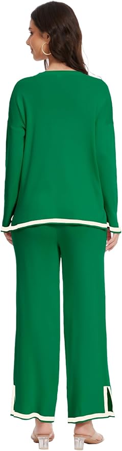 YOKGO Petite Lounge Sets for Women Long Sleeve Sweater Pajama Sets Sweatsuits 2 Piece Pant Sets Tracksuit Travel Outfits
