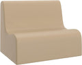 Children's Factory Medium Contour Sofa, Mix-and-Match Kids Chairs, Sofas, Corner Ottomans and Cubes, Foam-Filled and Water-Resistant, Flexible Seating for Classroom Elementary, Sand Kids Couch