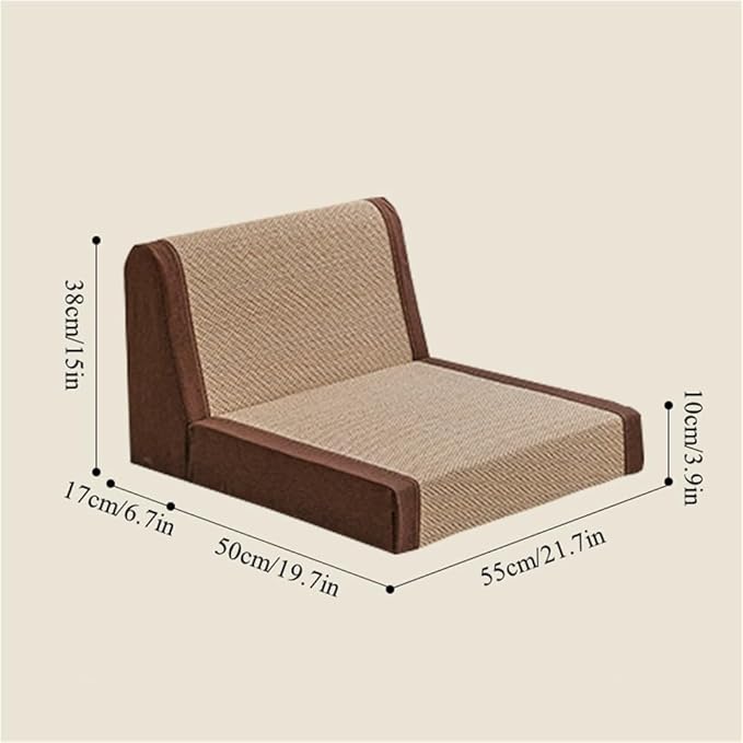 Floor Chair with Back Support, Bamboo Low Meditation Chair, Tatami Chair with Soft Cushion, Versatile Legless Chair for Living Room, Bedroom, Bay Window(Brown)