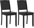 Giantex Wood Dining Chairs Set of 2, Modern Kitchen Chairs w/Rubber Wood Legs, Curved Backrest, Farmhouse Diner Chairs, Wooden Armless Side Chairs for Home Dining, Restaurant, Load 400 LBS, Black