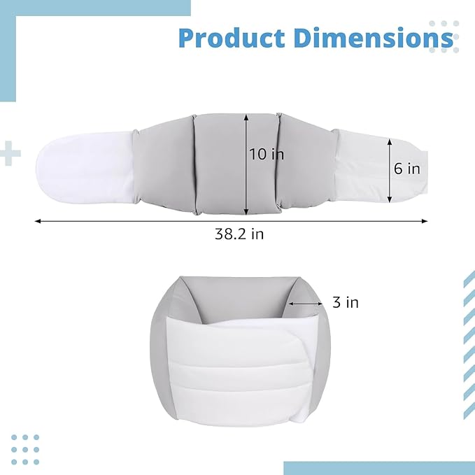 Aromacore Sleeping Back Support Pillow, Adjustable Lumbar Support Cushion with Ergonomic Curve, Breathable Ice Silk Cotton, 360° Wraparound Design for Bed, Office Chair & Car Seat