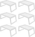 6PC Bed Tray Table with Folding Legs, Plastic Small Breakfast in Bed Tray Laptop Table Foldable Lap Desks for Eating on Sofa Laptops Sleepover Slumber Party Kids Adult (White)