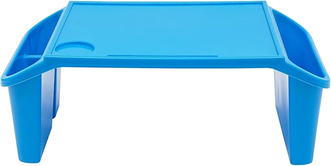 Kids Lap Desk Tray with Side Pockets, Plastic Breakfast Laptop Trays Kids Activity Lap Desk Tray Portable Bed Table Lap Desk for Kids Students Work Study School Classroom (4Pcs, 4 Color A)