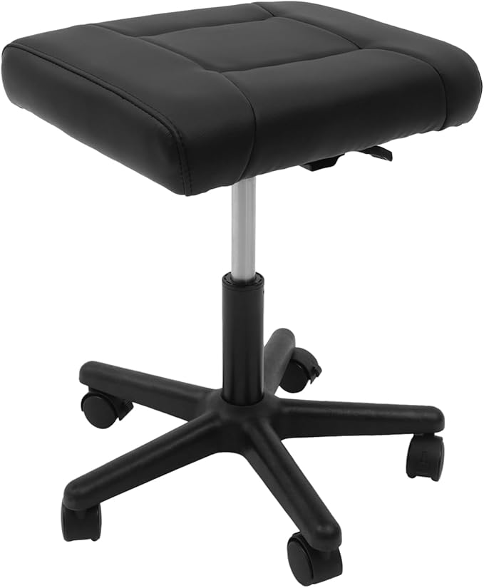 Mobile Footrest, 15.75-20in Height Adjustable Portable Foot Rest Stool, Multi-Use Stool with Lockable Wheels Under Desk Leg Rest Rolling Chair for Office, Home