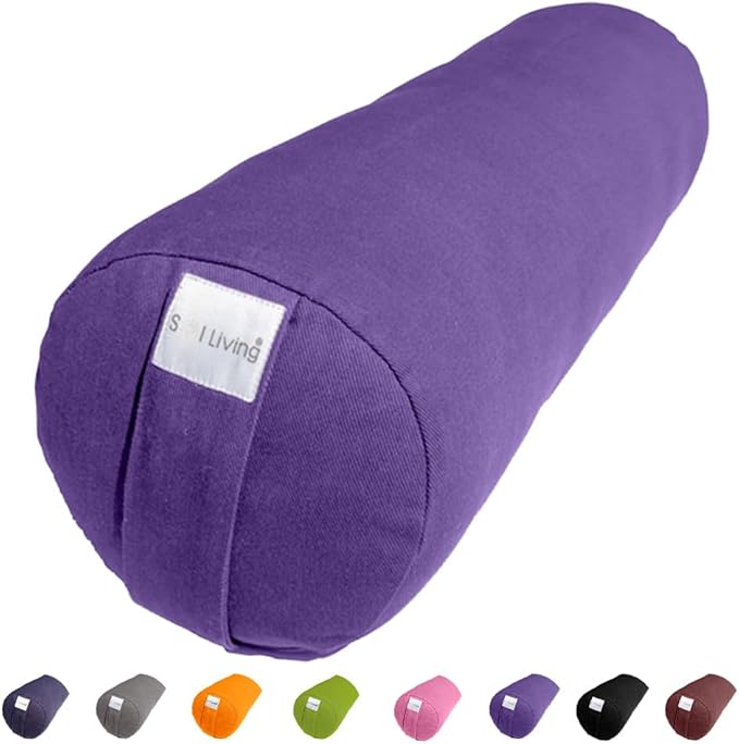 Sol Living Yoga Bolster Pillow Rectangular Meditation Cushion Cotton Meditation Accessories for Restorative Yoga Meditation Pillow Yoga Pillow Firm Body Pillow Bolster Pillow for Legs Removable Cover