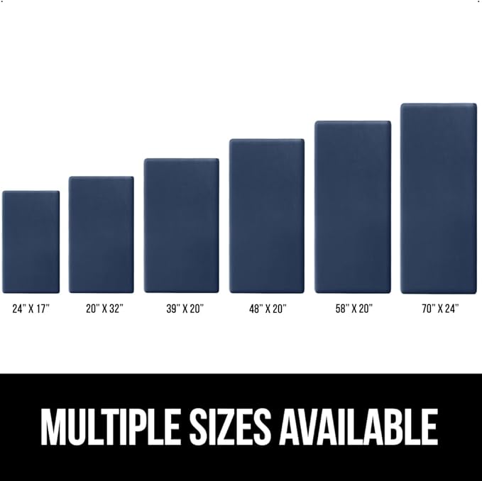 GORILLA GRIP Comfortable Cushioned Kitchen Mats for Floor, 48x20, Waterproof and Stain Resistant Soft Top, 3/4 Inch Thick Ergonomic Standing Desk Anti Fatigue Mat, Foam Supports Ankles and Feet, Navy