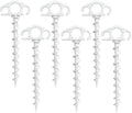 COBARYEN Tent Stakes Ground Anchors Screw in, 6 Pack Sand Stakes for Beach 9.4 Inch Heavy Duty Spiral Tent Pegs for Camping, Party, Hiking, Outdoor Decoration (6, White)