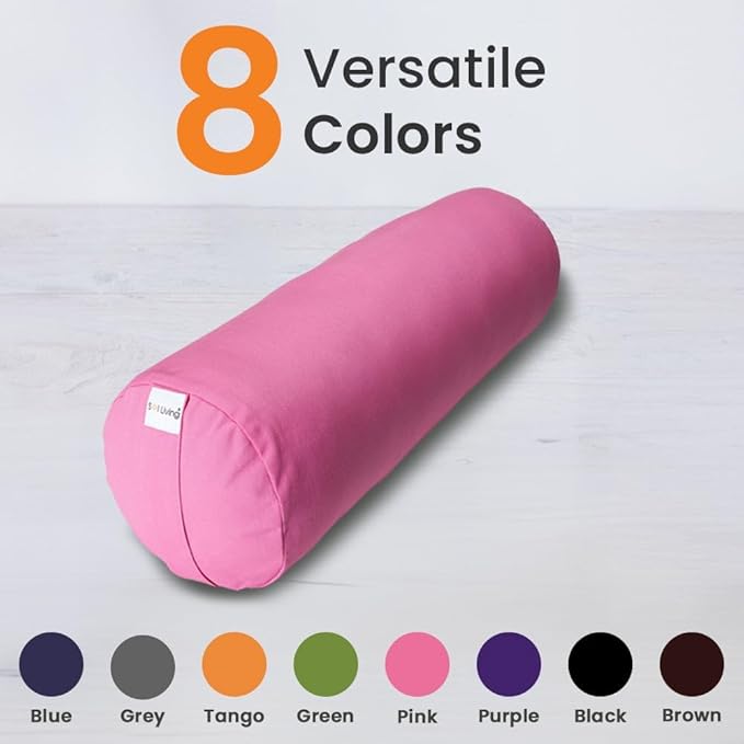 Sol Living Yoga Bolster Pillow Rectangular Meditation Cushion Cotton Meditation Accessories for Restorative Yoga Meditation Pillow Yoga Pillow Firm Body Pillow Bolster Pillow for Legs Removable Cover