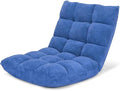 KOMFOTT 14-Position Adjustable Floor Chair with Back Support - Folding Padded Gaming Sofa Chair for Reading, Meditation, Living Room Lazy Lounge, Video Gaming - Blue