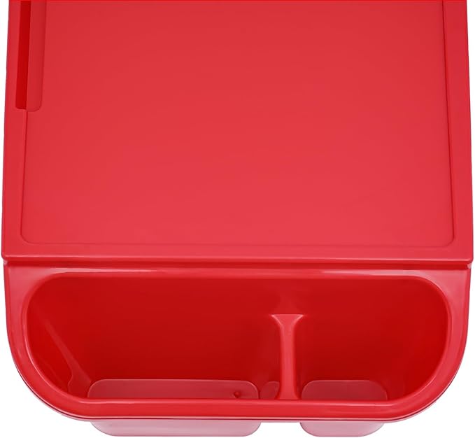 Kids Lap Desk Tray with Side Pockets, Plastic Breakfast Laptop Trays Kids Activity Lap Desk Tray Portable Bed Table Lap Desk for Kids Students Work Study School Classroom (6Pcs, Red)