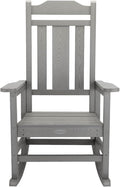 hOmeHua Rocking Chair, All-Weather Oversized Outdoor Indoor Chairs, Patio Fade-Resistant Porch Rocker Chair, Durable Smooth Rocking, Comfortable Easy to Assemble, Low Maintain (Gray)