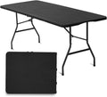 Plainsity 6ft Table, Foldable Table with Foldable, Easy to Carry, for Family Gatherings, Outdoor Gatherings, Indoor