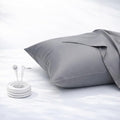 GroundLuxe Organic Grounding Pillowcase in Gray - Queen Size