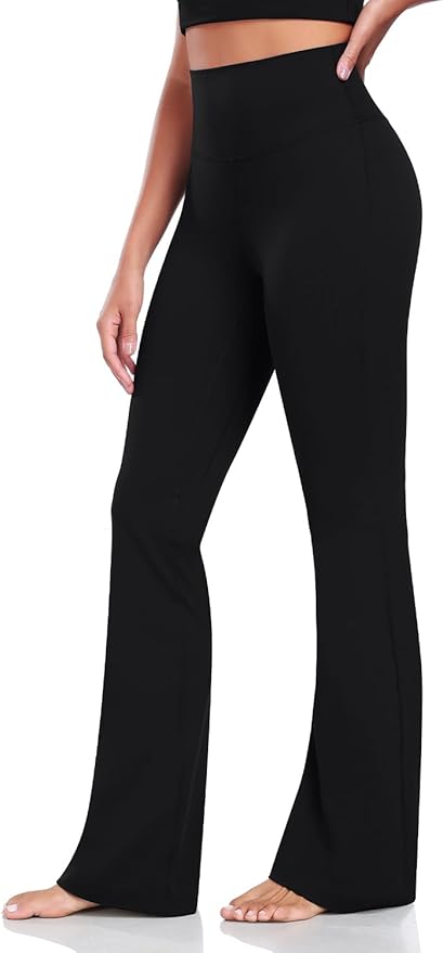 HeyNuts Harmony Flare Leggings 29"/30.5"/32.5"/34.5", High Waisted Tummy Control Wide Leg Bootcut Yoga Pants Lounge Soft
