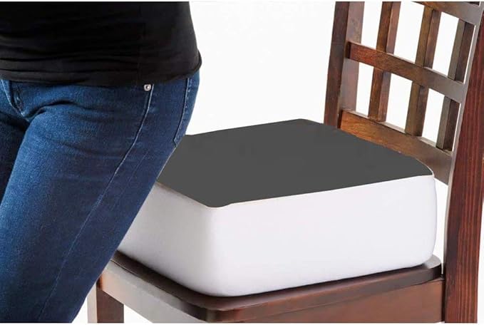 Comfort Finds Rise with Ease Seat Cushion - Thick Firm Chair Cushion Booster - Extra Thick Foam Pad for Home, Patio, Office and Car Seats - Extra Supportive Lift - 14 X 14 X 5 (Gray)