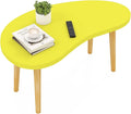 Funecy Mango Coffee Table Low Table with 4 Solid Wood Sturdy Legs, Floor Table Desk for Sitting on The Floor, Storage and Living Room Furniture (Yellow)