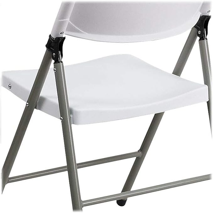 Flash Furniture Hercules Series Plastic Folding Event Chairs with Textured Seats, Lightweight Plastic Folding Chairs, Set of 6, White