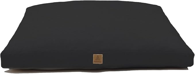 FelizMax Zabuton Meditation Mat (36"×28"×3") Luxurious Meditation Cushion for Kneeling Sitting Large Floor Pillow Zafu/Bench-Washable Cotton Cover 100% Organic Cotton Filling (Black)