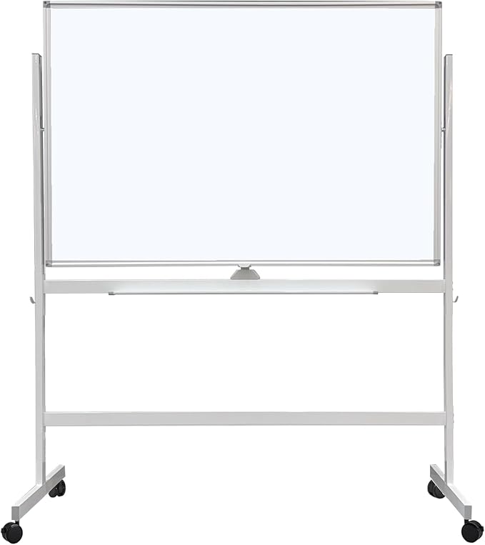 BEST BOARD Large Rolling Whiteboard on Wheels, 48" x 32" Double-Sided Mobile White Board with Stand, Portable Standing Dry Erase Board Easel for Home Office Classroom School (32" x 48" WH)