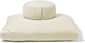 Meditation Cushion Set by renoo - Durable Comfortable Organic Cotton, Linen, Hemp - Modern Zafu Zabuton - Buckwheat Kapok Filled Floor Pillow Yoga Bolster in 15 Colors Washable Cover