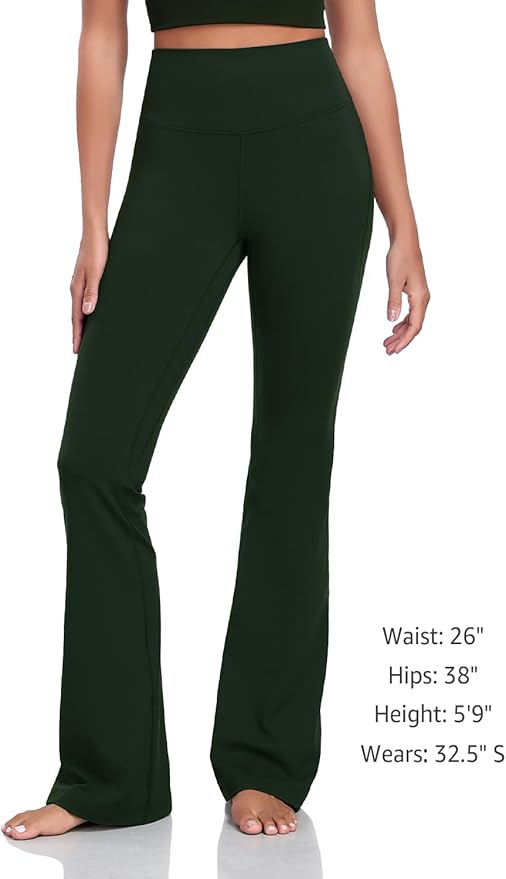 HeyNuts Harmony Flare Leggings 29"/30.5"/32.5"/34.5", High Waisted Tummy Control Wide Leg Bootcut Yoga Pants Lounge Soft
