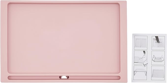 6PC Bed Tray Table with Folding Legs, Plastic Small Breakfast in Bed Tray Laptop Table Foldable Lap Desks for Eating on Sofa Laptops Sleepover Slumber Party Kids Adult (Pink)