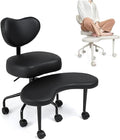 Pipersong Meditation Chair Plus, Cross Legged Chair with Wheels, ADHD Chair, Criss Cross Desk Chair with Lumbar Support and Adjustable Stool, Flexible Design for Fidgety Sitters, Black