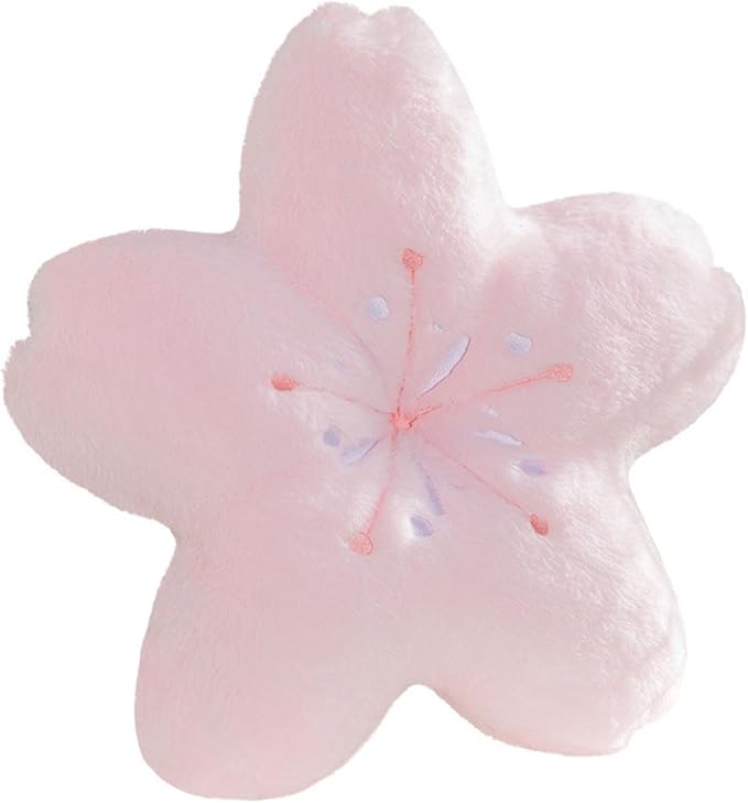 Soft teddy velvet Five star flower cushion Four-leaf clover cushion Sofa Bedroom living Room cushion cover -17 inches (light pink)