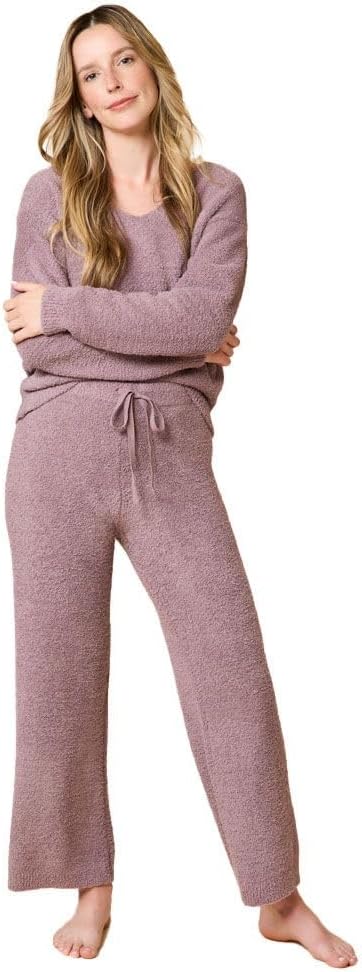 Softies Marshmallow V Neck Lounge Set for Women Ultra Soft 2 Piece Loungewear with Relaxed Top and Straight Leg Pants