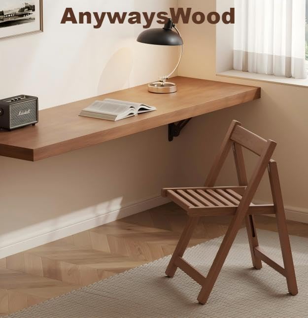 Soild Wood Folding Chairs Set of 2,Indoor or Outdoor Wooden Foldable Dining Chairs, 300lbs Capacity, Space-Saving and Portable Design for Home Kitchen, Lawn, Patio,No Assembly Needed