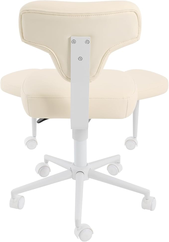 Ergonomic Floor Chair, Cross Legged Desk Chair with Back Support, 360 Swivel Kneeling Chair Adjustable Height, 286lbs Kneeling & Regular Seating for Home Office (Beige)