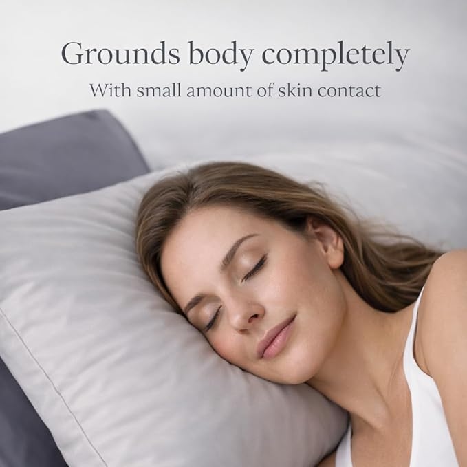 GroundLuxe Organic Grounding Pillowcase in Light Gray - Queen Size