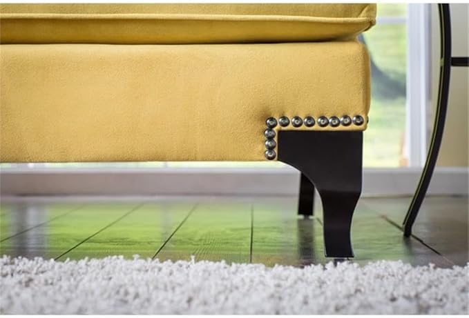 BOWERY HILL Traditional Velvet Upholstered Sofa with Wood Frame in Gold