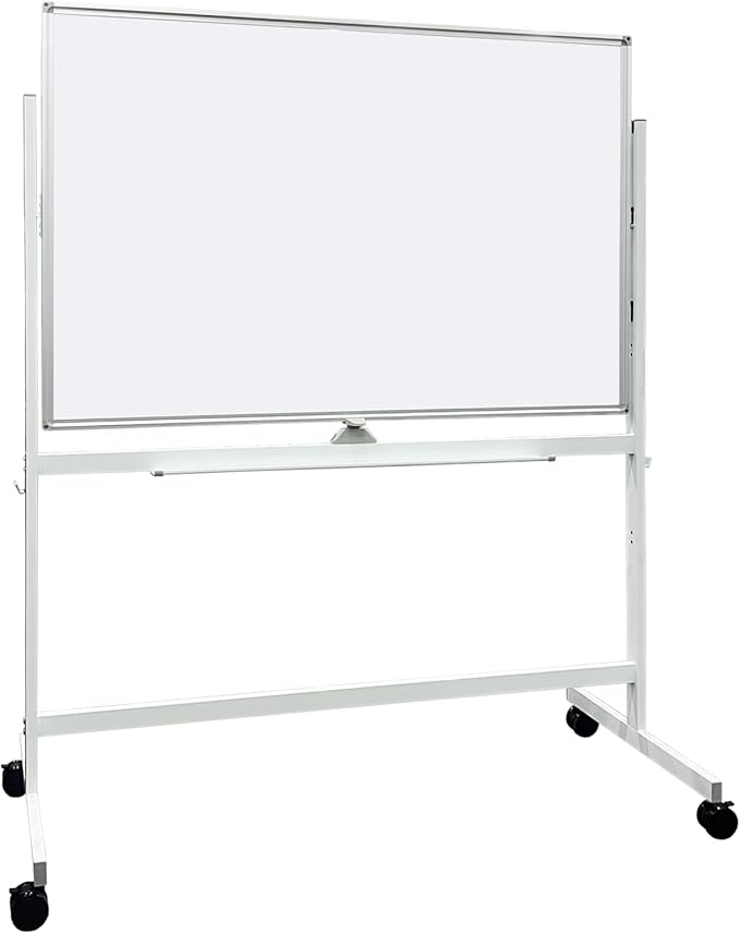 BEST BOARD Large Rolling Whiteboard on Wheels, 48" x 32" Double-Sided Mobile White Board with Stand, Portable Standing Dry Erase Board Easel for Home Office Classroom School (32" x 48" WH)