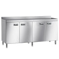 KINGBO 66.9" Stainless Steel Table Cabinet Heavy Duty Prep Table with 304 Stainless Steel Worktop Commercial Worktable Workbench with Storage Cabinet for Kitchen Garage Restaurant Outdoor