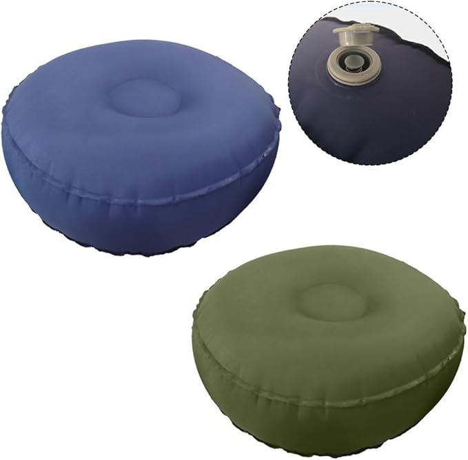 Meditation Floor Cushion, Yoga Bolster Pillow Balance Inflatable Yoga Cushion Footrest Pillow For Leisure Travel Fitness Outdoor Foldable Pedal 42X42x15cm Dark Blue Olive Green(Olive green)