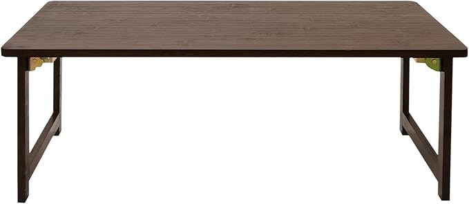 Eapmic Japanese Floor Table, Foldable Coffee Table, Low Sitting Dining Table, Tatami Tea Desk, Portable No Assembly Floor Desk for Living Room Bedroom Apartment Office Study (Walnut Color)