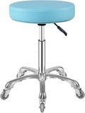 Ainilaily Rolling Stool with Wheels Heavy Duty Hydraulic for Shop Guitar Lab Tattoo Workbench Medical,Adjustable Swivel Stool Chair (Cyan)